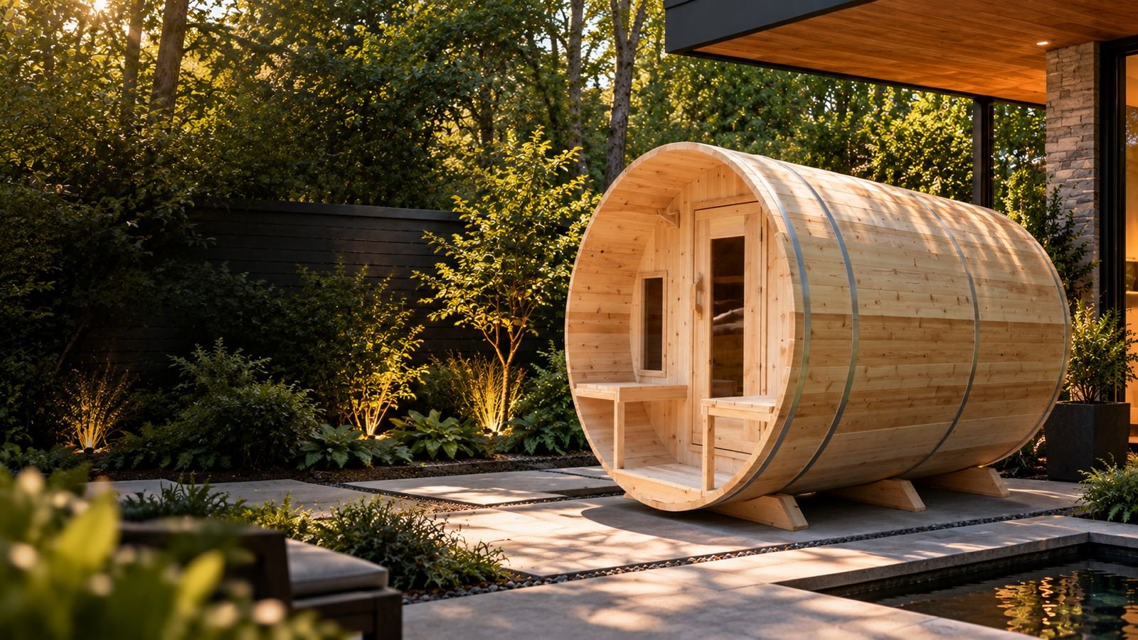 Premium Outdoor Barrel Sauna Backyard