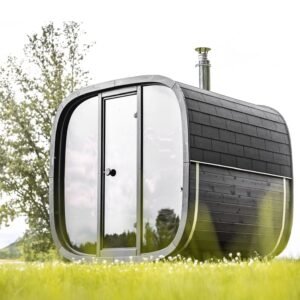 Leil Black Cube Comfort 6-Person Outdoor Sauna