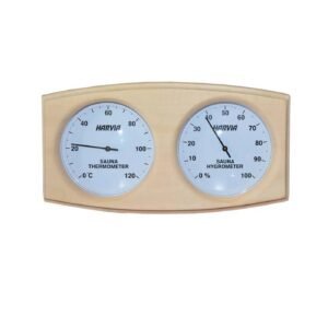 Harvia Extra Precise Wooden Thermometer/Hygrometer with Logo