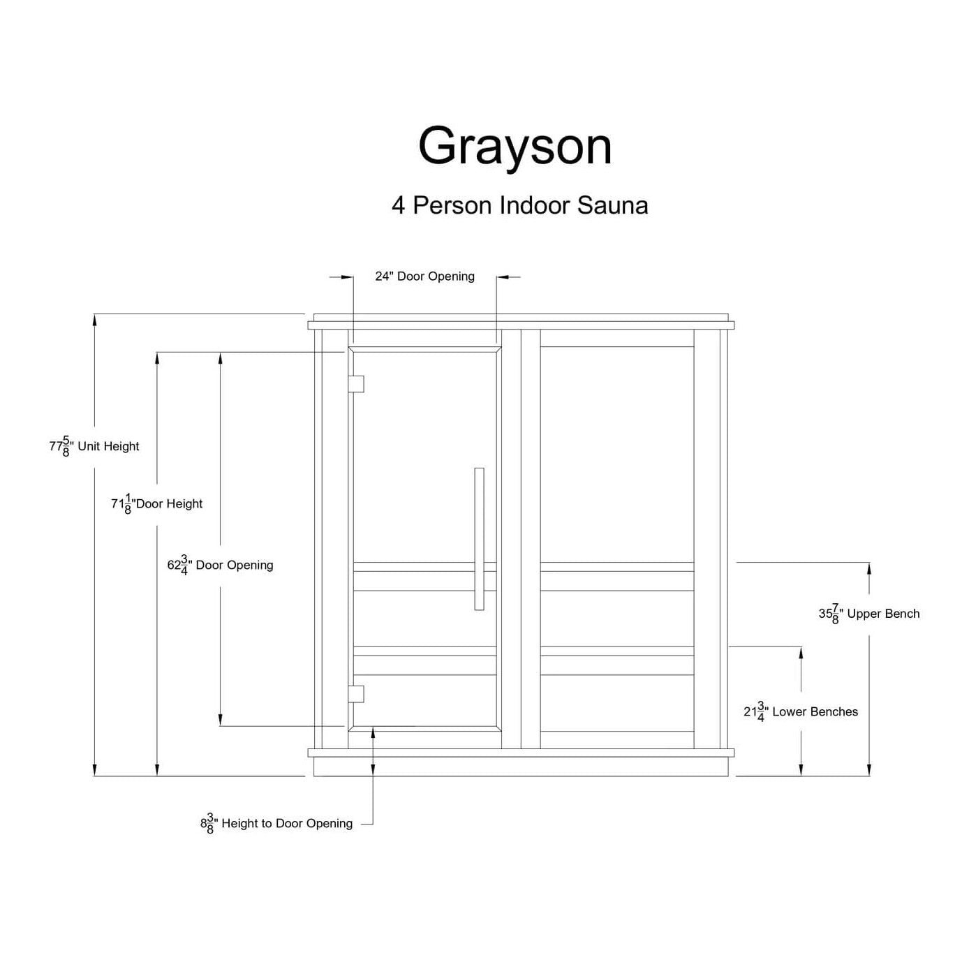 Almost Heaven Grayson 4-Person Indoor Sauna - Image 10