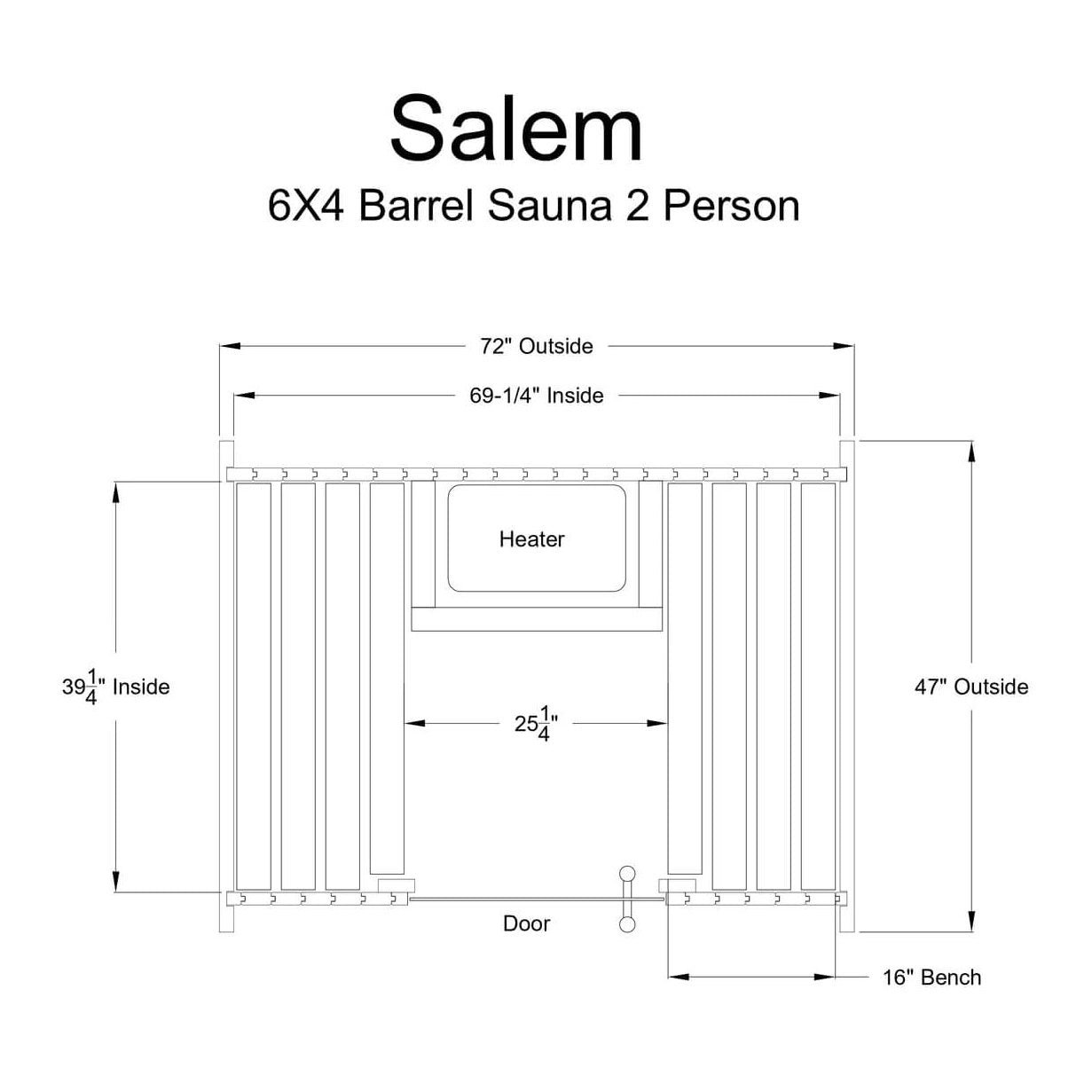 Almost Heaven Salem 2-Person Barrel Sauna, 6x4 ft. - Image 2