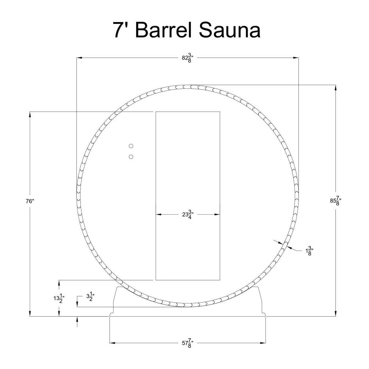 Almost Heaven Seneca 4-6 Person Barrel Sauna, 7x7 ft. - Image 3