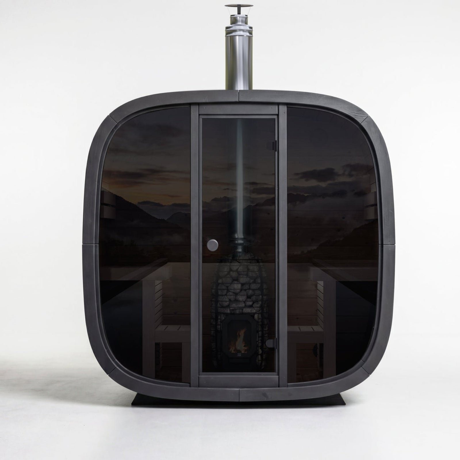 Leil Black Cube Comfort 6-Person Outdoor Sauna - Image 3