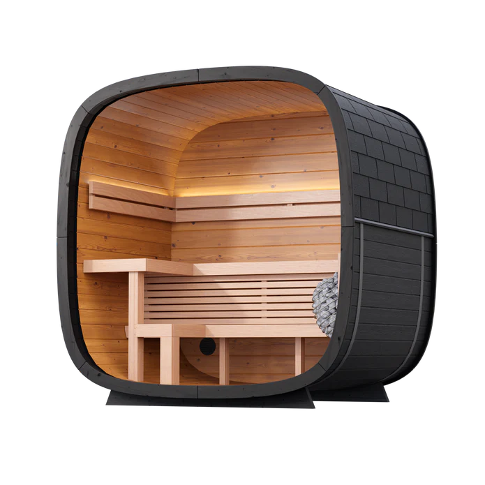 Leil Black Cube Classic 4-Person Outdoor Sauna - Image 9
