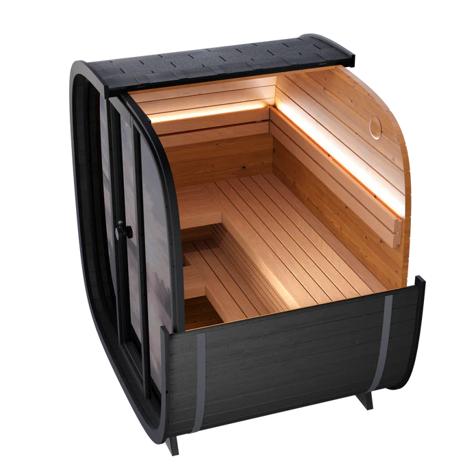 Leil Black Cube Classic 4-Person Outdoor Sauna - Image 17