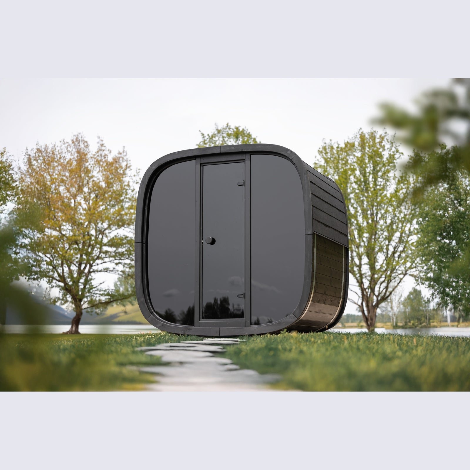 Leil Black Cube Classic 4-Person Outdoor Sauna - Image 5
