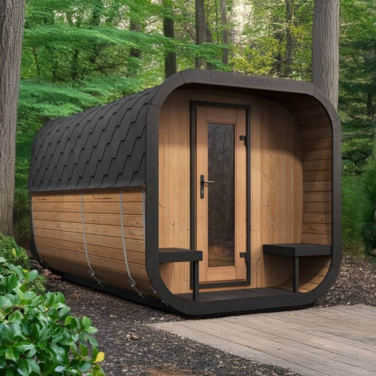 SaunaLife CL12GCP Outdoor Cube-Series Home Sauna Suite Kit, 8 Persons - Image 2