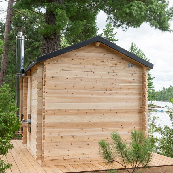 Dundalk Leisurecraft Georgian Cabin 2-6 Person Outdoor Sauna w/ Porch - Image 4