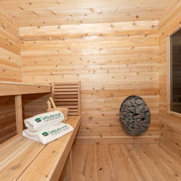 Dundalk Leisurecraft Georgian Cabin 2-6 Person Outdoor Sauna w/ Porch - Image 7