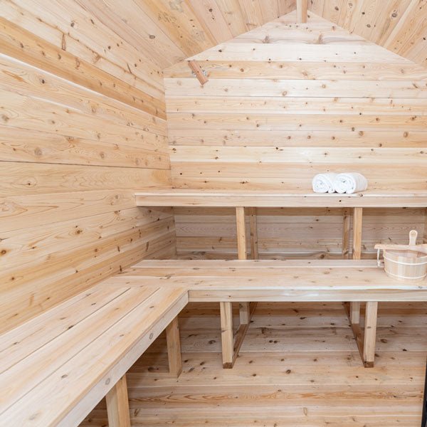 Dundalk Leisurecraft Georgian Cabin 2-6 Person Outdoor Sauna w/ Porch - Image 9
