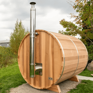 Chimney & Heat Shield Set for Out The Back Wall - Barrel Sauna
