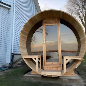 Dundalk Leisurecraft Tranquility MP 2-6 Person Barrel Sauna w/ Panoramic Windows