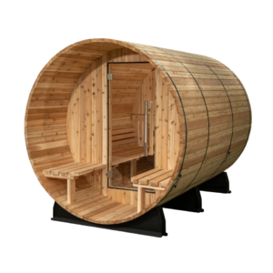 Almost Heaven Fairmont 4-Person Canopy Barrel Sauna, 6x5+2 ft. – 2 ft. Porch