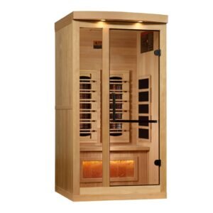 Golden Designs 1-Person Full-Spectrum Infrared Sauna w/ Himalayan Salt Bar