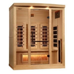 Golden Designs 3-Person Full-Spectrum Infrared Sauna w/ Himalayan Salt Bar