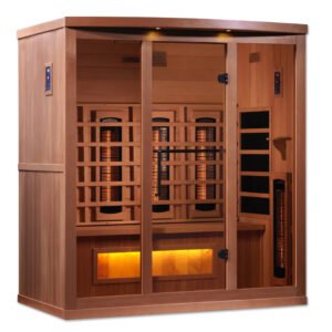 Golden Designs 4-Person Full-Spectrum Infrared Sauna w/ Himalayan Salt Bar