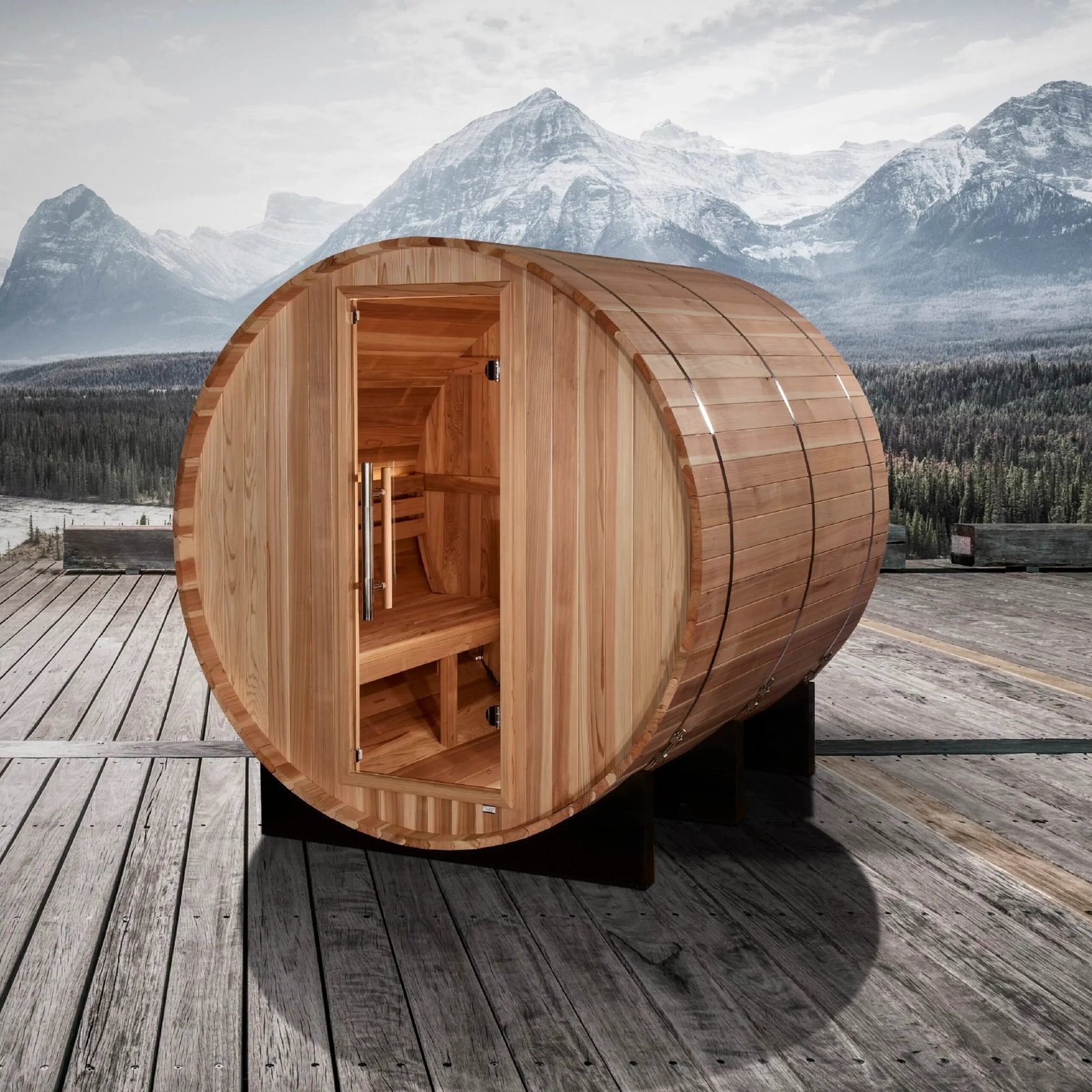 Golden Designs Arosa 4-Person Barrel Sauna - Image 5