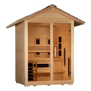 Golden Designs Carinthia 3-Person Outdoor Hybrid Sauna (PureTech™ Full Spectrum Infrared & Harvia SWS80)