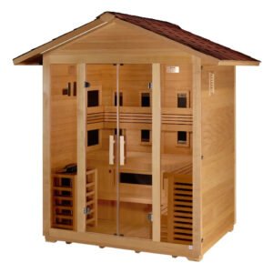 Golden Designs Gargellen 5-Person Outdoor Hybrid Sauna (PureTech™ Full Spectrum Infrared & Harvia SWS80)