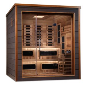 Golden Designs Karlstad 6-Person Outdoor Hybrid Sauna (PureTech™ Full Spectrum Infrared & Harvia SWS80)