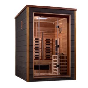 Golden Designs Nora 2-Person Outdoor Hybrid Sauna (PureTech™ Full Spectrum Infrared & Harvia SWS60)