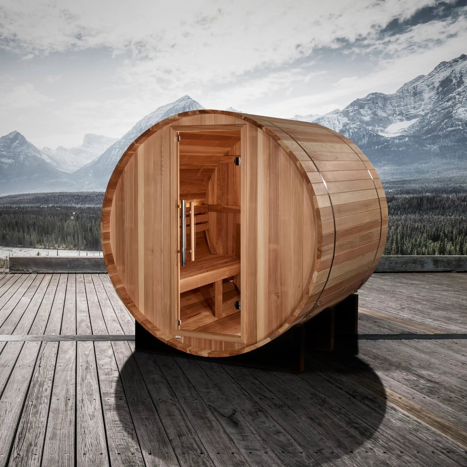 Golden Designs St. Moritz 2-Person Barrel Sauna - Image 4