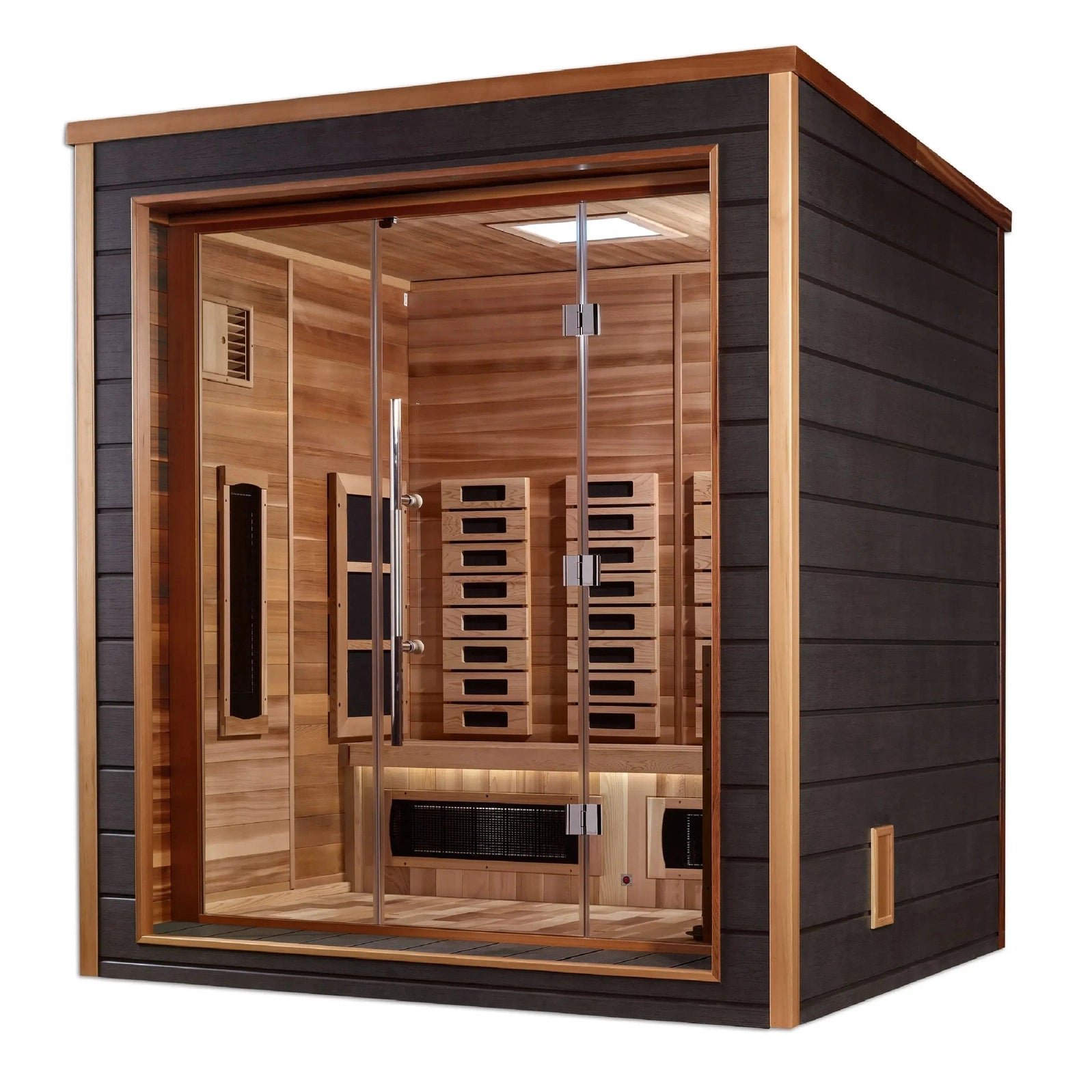Golden Designs Visby 3-Person Outdoor Hybrid Sauna (PureTech™ Full Spectrum Infrared & Harvia SWS80) - Image 2