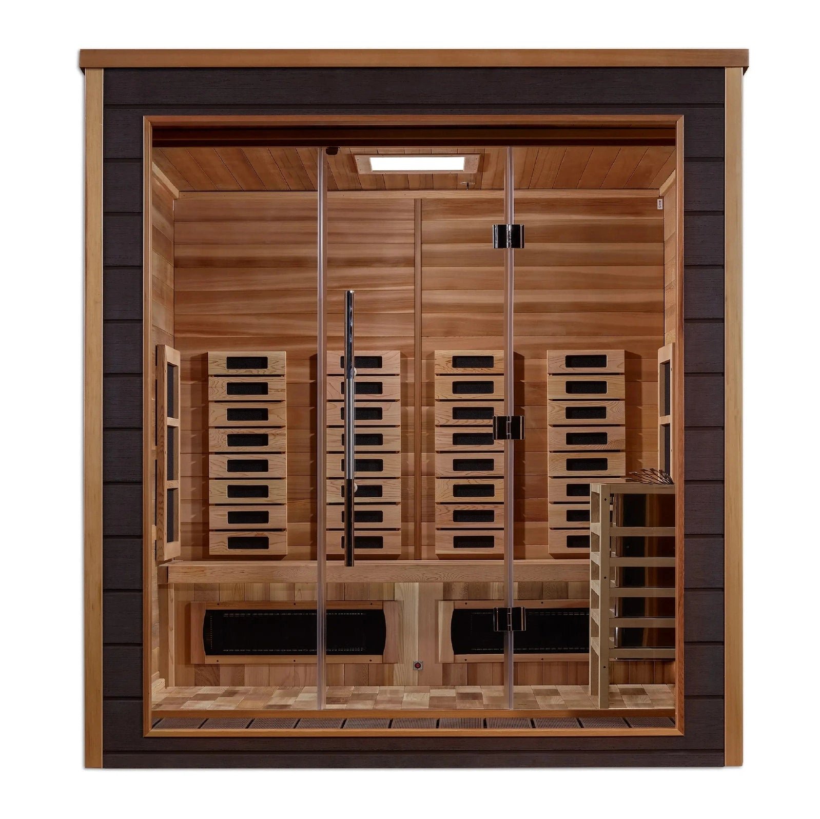 Golden Designs Visby 3-Person Outdoor Hybrid Sauna (PureTech™ Full Spectrum Infrared & Harvia SWS80) - Image 3