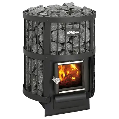 Harvia Legend PKG BLK Harvia Legend Package, Legend 150 Stove, Protective Bedding, Protective Sheath, Chimney Kit, Chimney Extension, Stones - Image 2