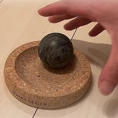 Hukka Mini SoleJoy Sauna Massage Stone with Natural Cork Base, Sphere - Image 7