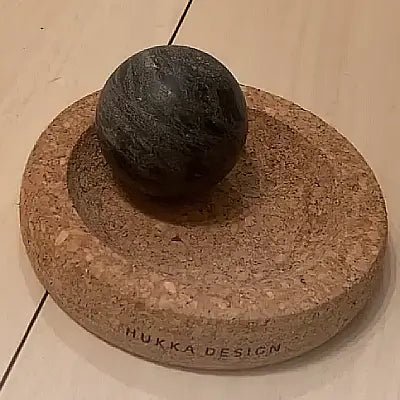Hukka Mini SoleJoy Sauna Massage Stone with Natural Cork Base, Sphere - Image 2