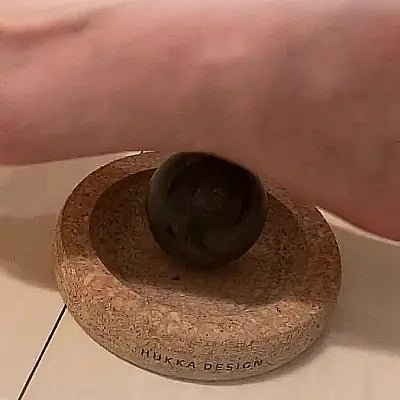 Hukka Mini SoleJoy Sauna Massage Stone with Natural Cork Base, Sphere - Image 6