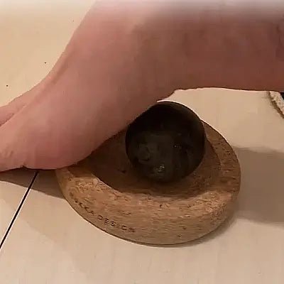 Hukka Mini SoleJoy Sauna Massage Stone with Natural Cork Base, Sphere - Image 5