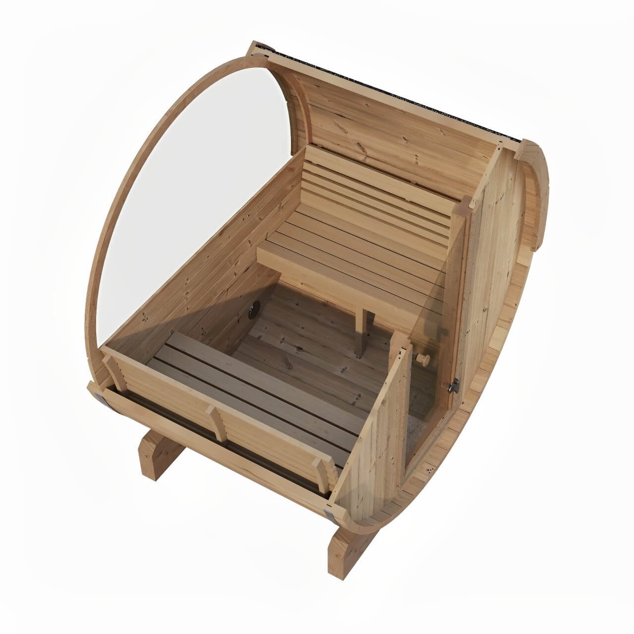 SaunaLife E6W 3-Person Barrel Sauna w/ Panoramic Window, 59"x81" - Image 2