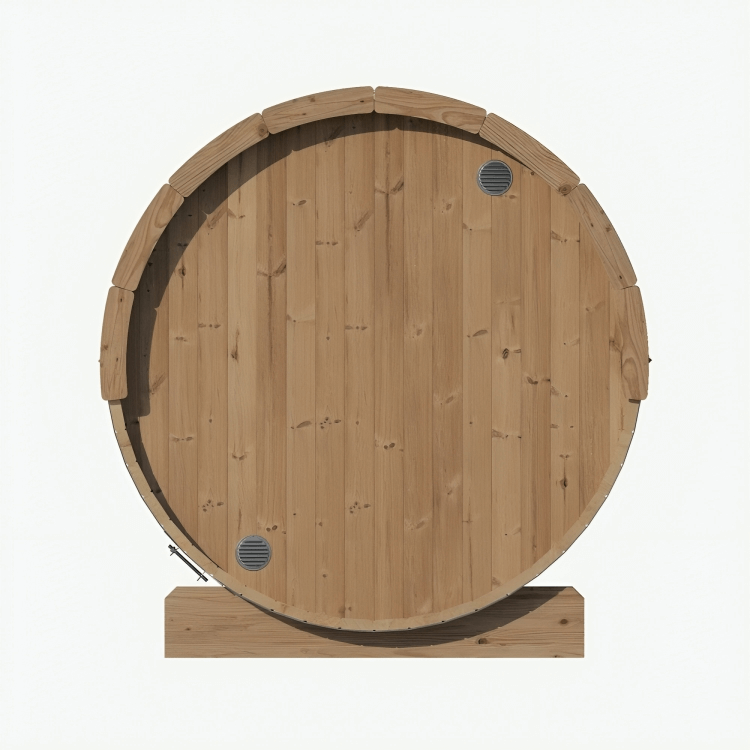 SaunaLife E7G 4-Person Barrel Sauna w/ Front Glass, 71"x81" - Image 5