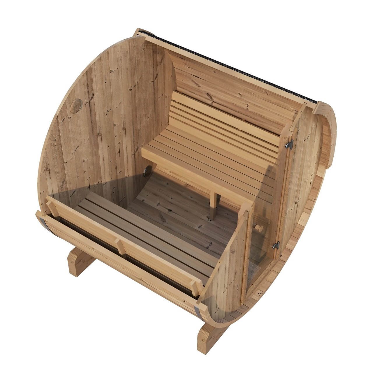 SaunaLife E7 4-Person Barrel Sauna, 71"x81" - Image 2