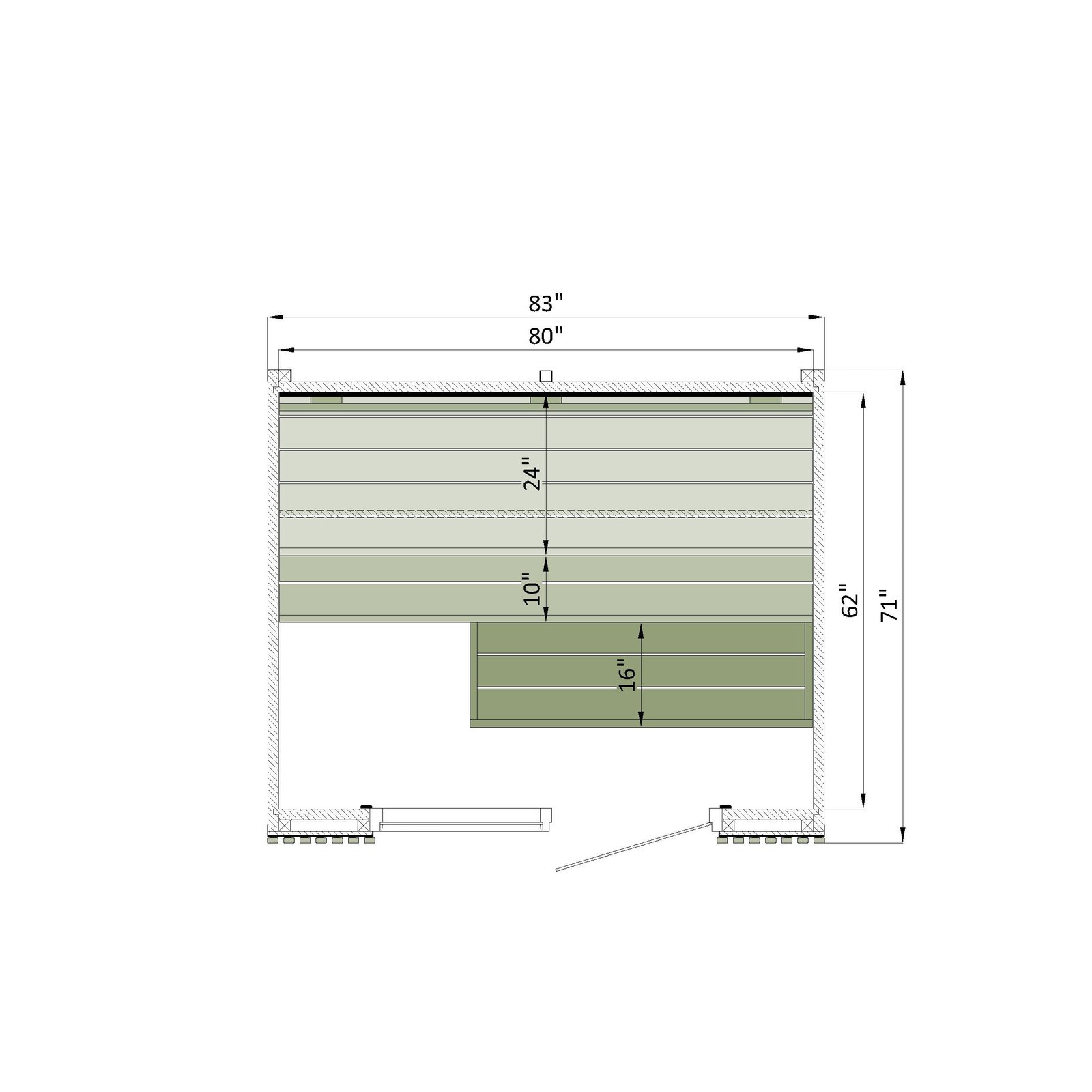 Leil Viva 210 3-Person Outdoor Sauna Kit - Image 10