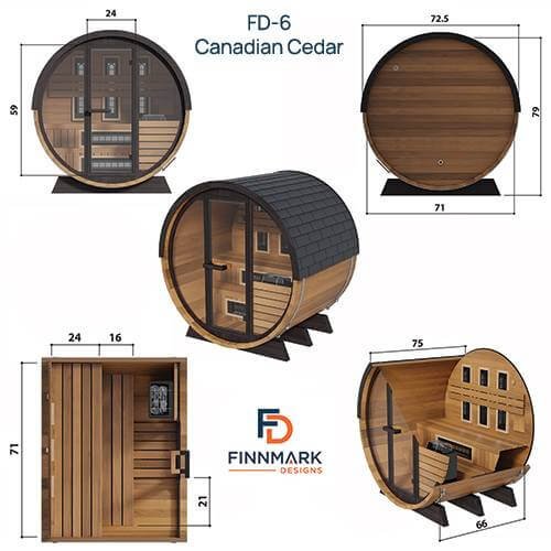 Finnmark Combination Outdoor Barrel Sauna—FD-6, Cedar - Image 11