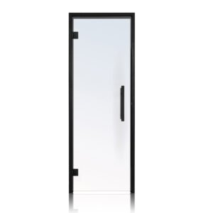 Prosaunas Black Alder, Prehung Clear Glass Sauna Door 24x81 (Left Black Hinges)