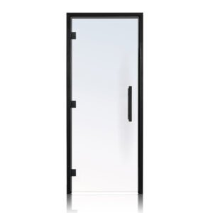 Prosaunas Black Alder, Prehung Clear ADA Glass Sauna Door 36x81 (Left 3 Black Hinges)