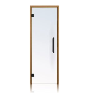 Prosaunas Thermo-Aspen, Prehung Clear Glass Sauna Door 24x81 (Left Black Hinges)