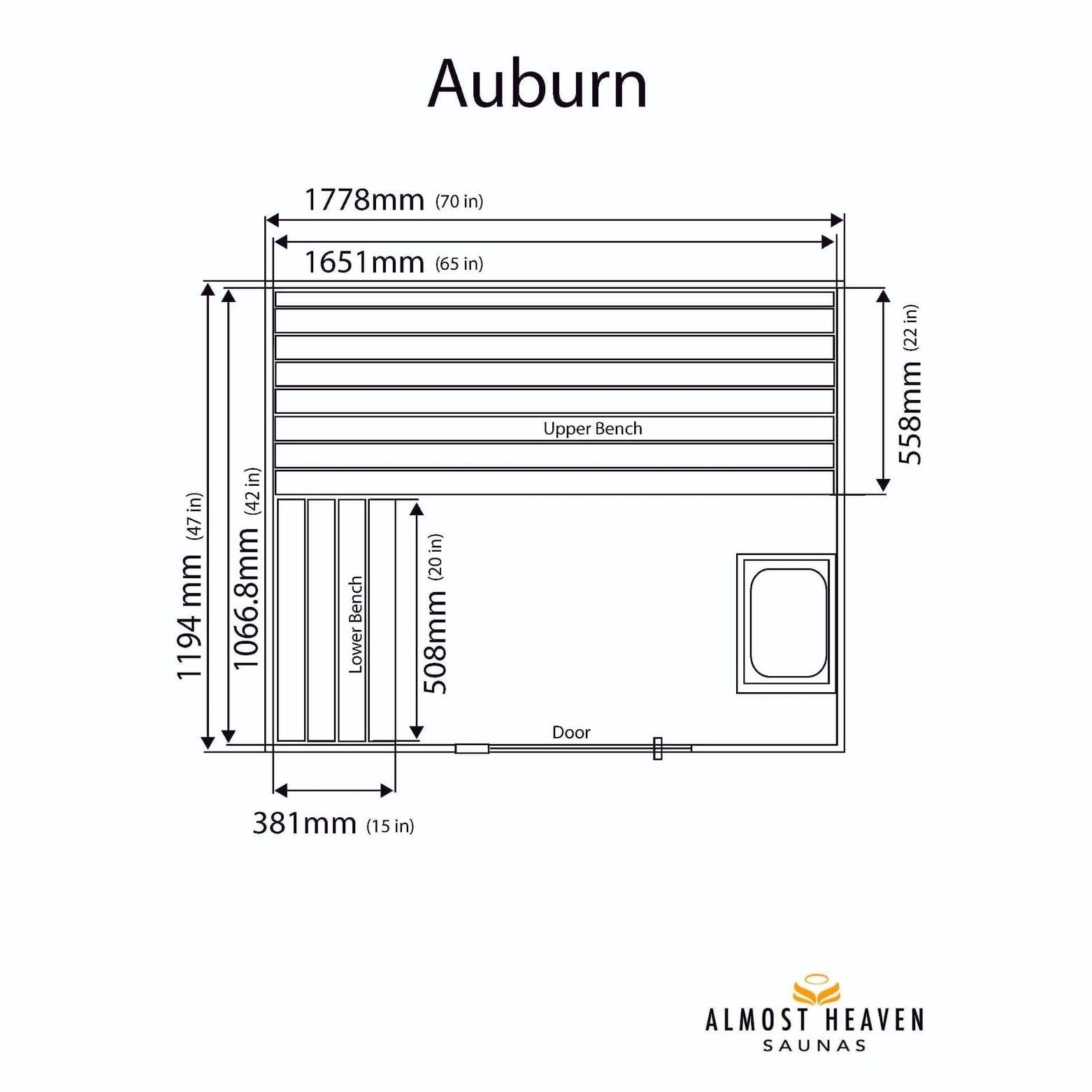 Almost Heaven Auburn 2-3 Person Indoor Sauna - Image 2