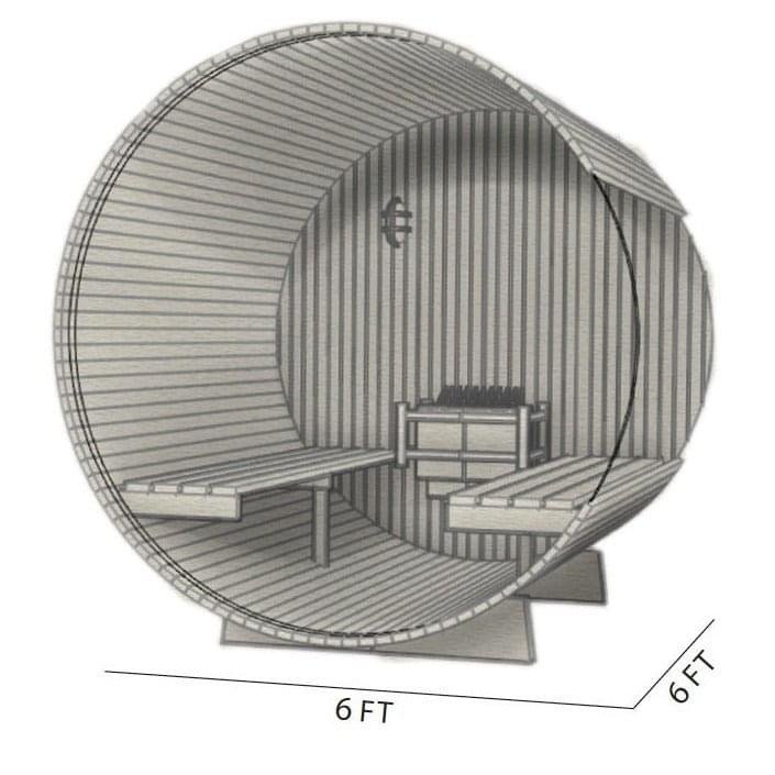 Almost Heaven Audra 2-4 Person Canopy Barrel Sauna, 6x5+1 ft. – 1 ft. Porch - Image 5