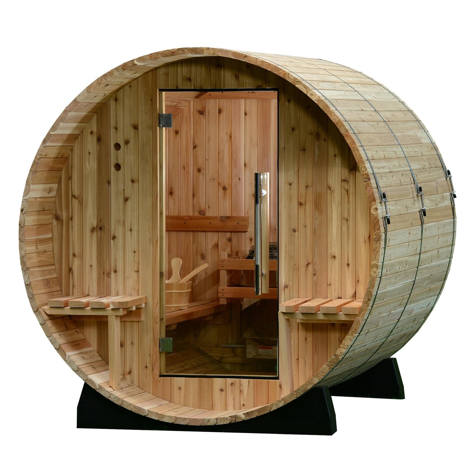 Almost Heaven Audra 2-4 Person Canopy Barrel Sauna, 6x5+1 ft. – 1 ft. Porch - Image 3