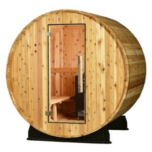 Almost Heaven Essex 4-Person Barrel Sauna, 7x6 ft.