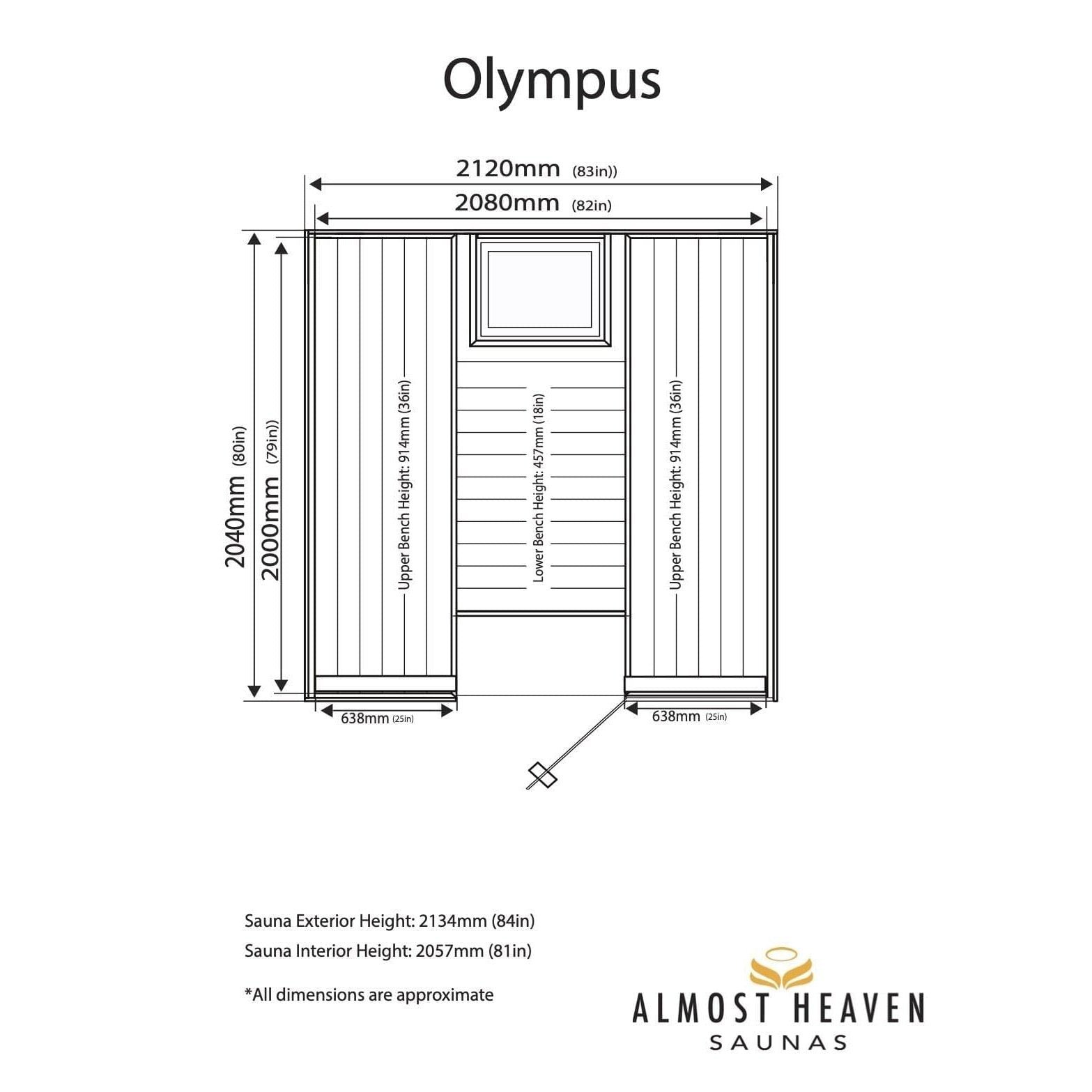 Almost Heaven Olympus 6-8 Person Indoor Sauna - Image 6