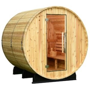 Almost Heaven Seneca 4-6 Person Barrel Sauna, 7x7 ft.