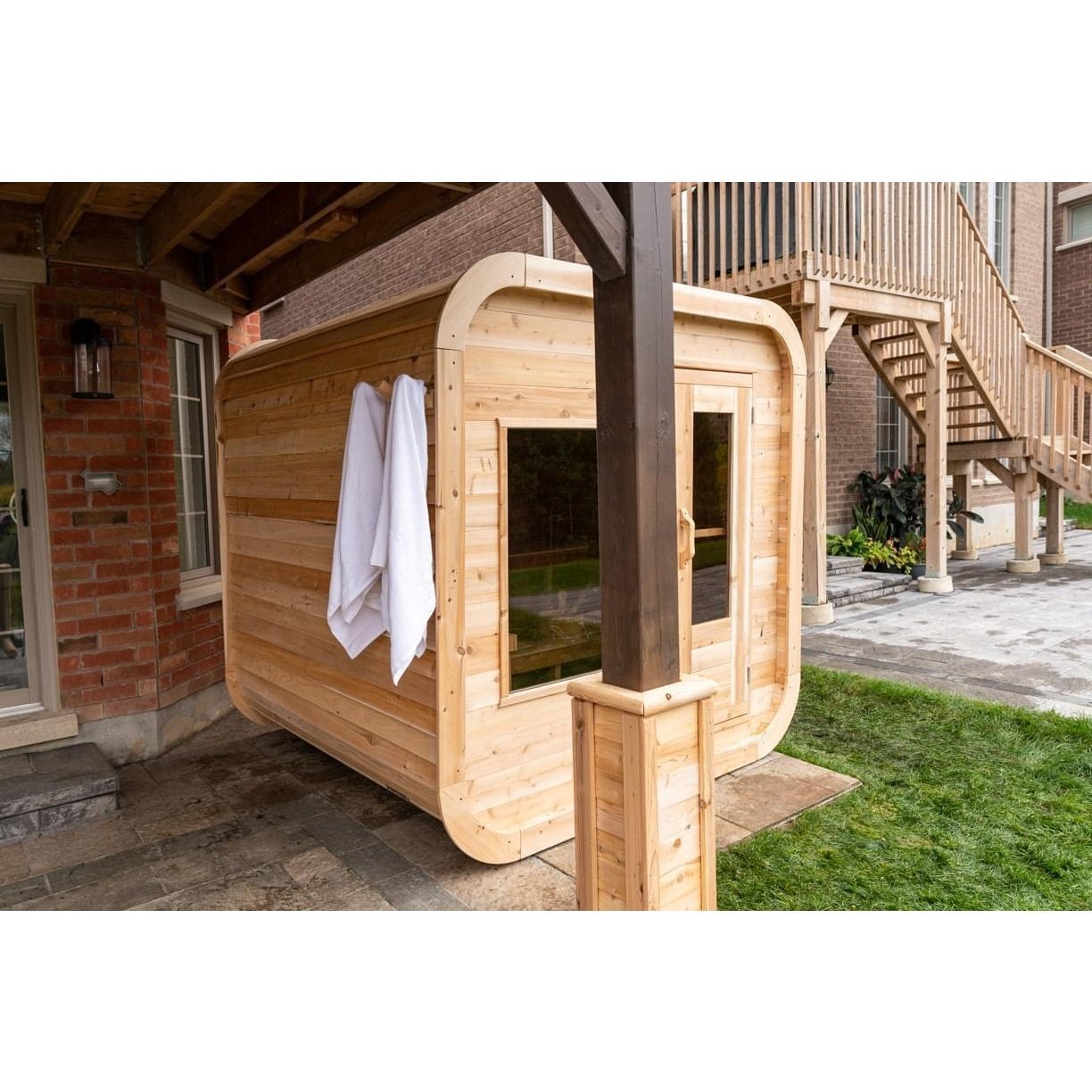 Dundalk Leisurecraft Luna 2-4 Person Cube Cabin Sauna - Image 8