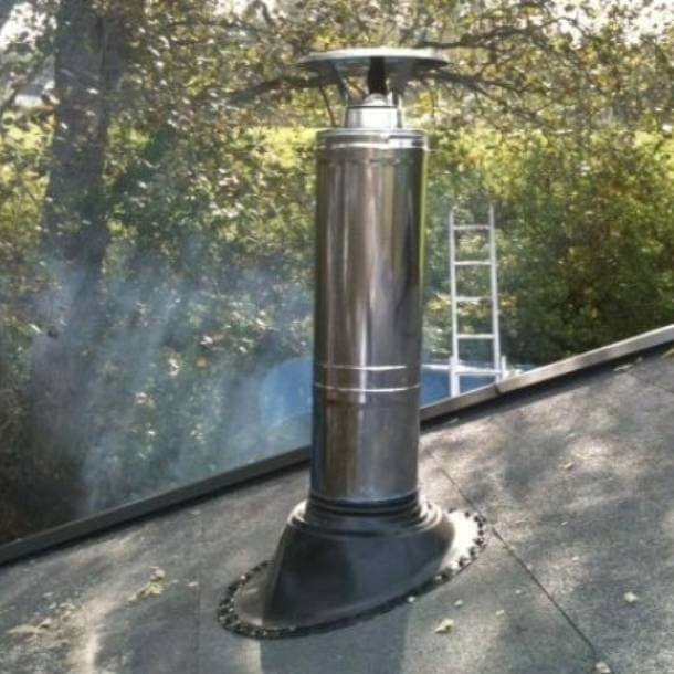 Harvia WHP1000500-PKG Chimney & Assembly Kit, Barrel, Flat Roof, Stainless - Image 3