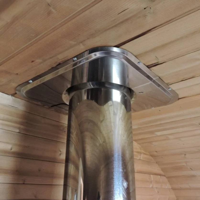 Harvia WHP1000500-PKG Chimney & Assembly Kit, Barrel, Flat Roof, Stainless - Image 2